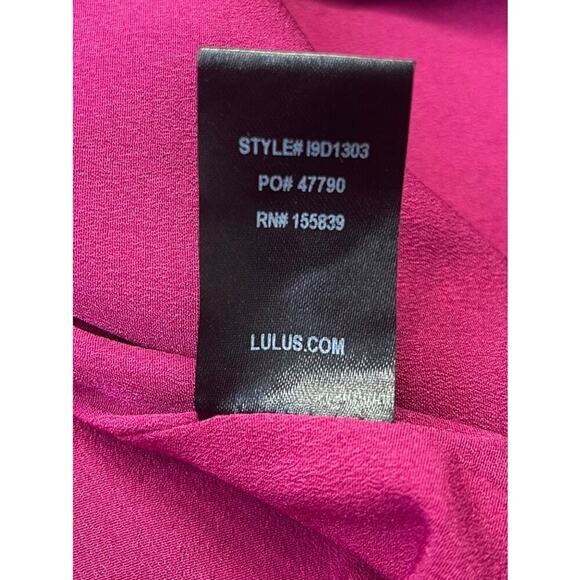 Lulus Emogene Magenta Burnout Floral One Shoulder Mini Dress - Medium - Picture 15 of 16